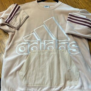 NWT Adidas pull over screw neck fleece sweatshirt. Size small